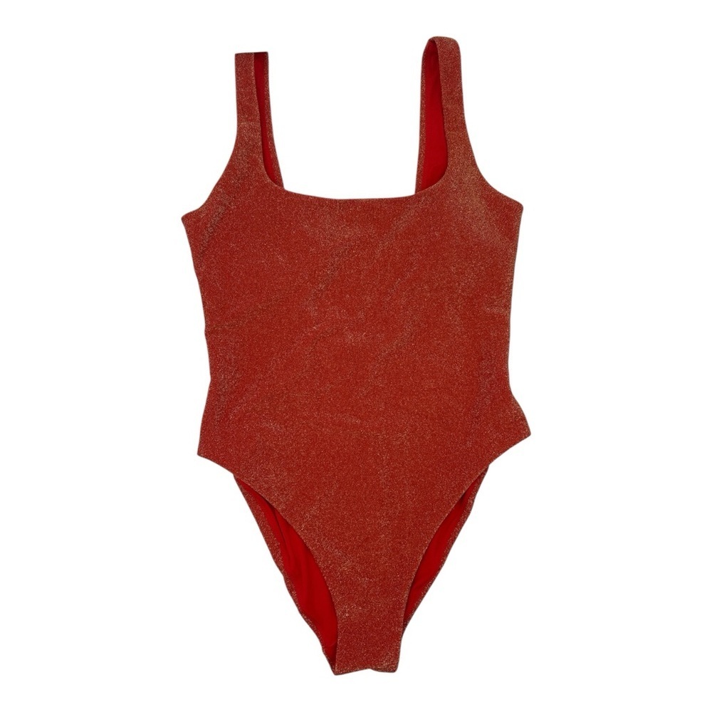 ❤️‍🔥”Showgirl” Era Orange/Red Sparkle One-Piece Swim/Bodysuit Size M Aerie❤️‍🔥 - Picture 9 of 14